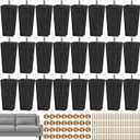 TURSTIN 24 Pieces 5.7" Plastic Furniture Legs Replacement Couch Legs Square Tapered Sofa Leg Mid-Century Modern Furniture Feet for Armchairs Couch Bed Coffee Table Dresser