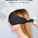 TOPOINT Sleep Mask with Bluetooth Headphones, 3D Eye Mask for Sleep Headphones with White Noise, Total Blackout, 5.4 Bluetooth, Timer, 15 Hours for Women Men, Travel, Meditation, Nap, CPAP Users, Bl