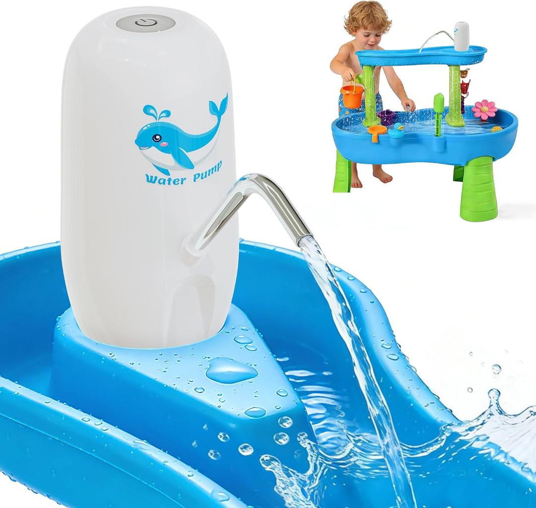 Cordless Water Table Pump for Kids,Water Table Pump for Step 2, Toddler Activity Table Accessory, Summer Outdoor Toys for Kids