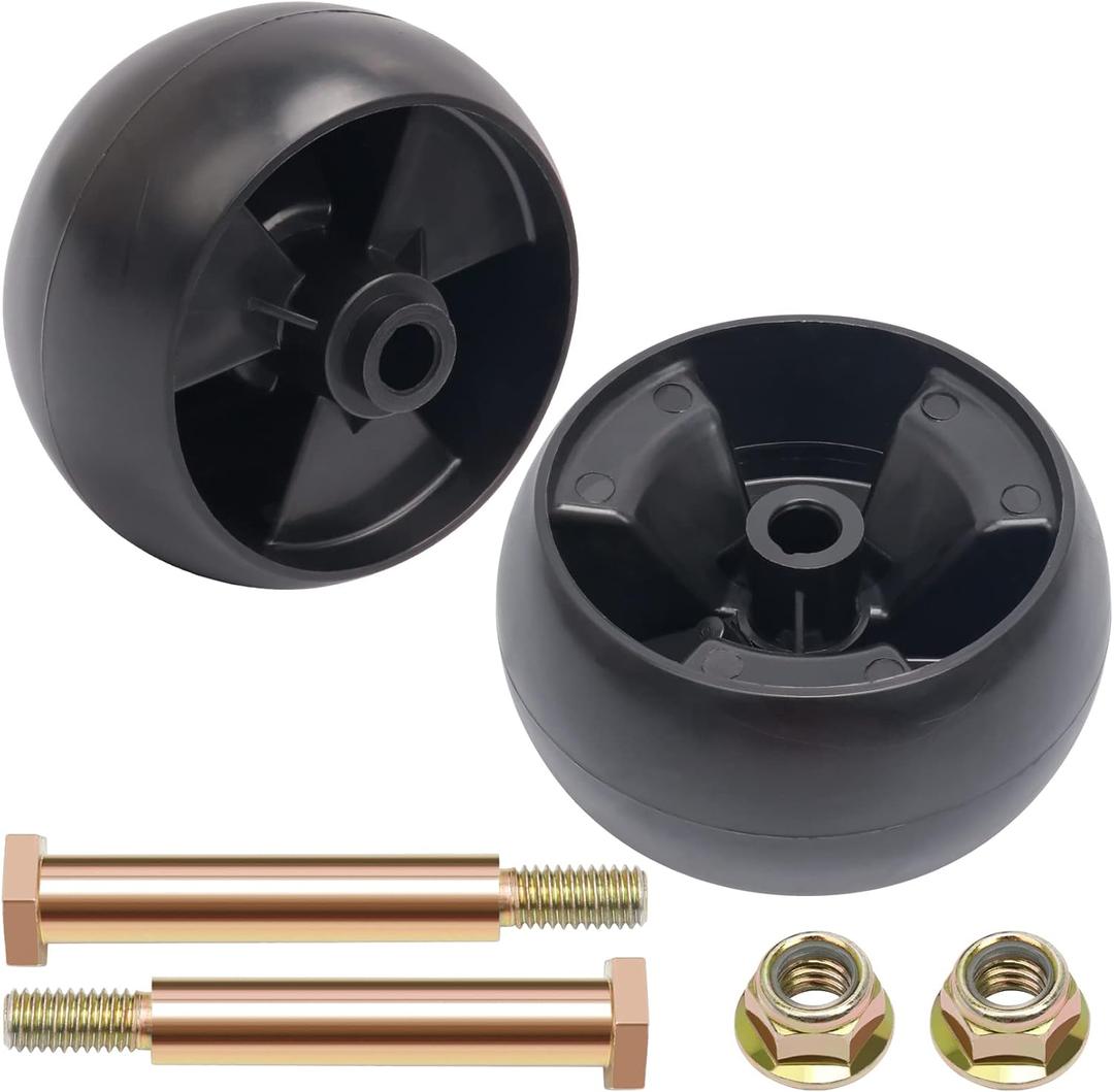 KOOTANS Deck Wheels Replace for Cub Cadet Troy Bilt Craftsman MTD 734-04155 Toro 112-0677, Mower Deck Wheel Kit with Shoulder Bolts and Nuts (2 Pack)