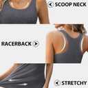 V FOR CITY Racerback Tank Tops for Women with Shelf Bra Cotton Wide Strap Camisole Yoga Cami Shirts 3 Pack, M