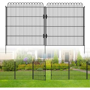 10 Panels No Dig Tall Decorative Garden Fence with Double Lock, 40 in(H) X 24 ft(L) Animal Barrier Fencing Outdoor for Yard,Rustproof Metal Garden Edging and Borders, Temporary Ground Stakes