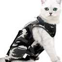 Cat Recovery Suit for Abdominal Wounds or Skin Diseases, Cat Onesie for Cats After Surgery Female Kitten Recovery Suit, Breathable E-Collar Alternative for Cats After Spay Anti Licking Wounds (Small)