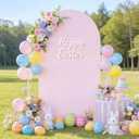 6FT Pink Arch Backdrop Cover Spandex Fitted Arch Covers Stretchy Backdrop Round Top Chiara Backdrop for Easter Birthday Party Baby Shower Ceremony Anniversary Decoration