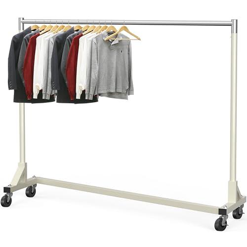 Simple Houseware Industrial Grade Z-Base Garment Rack, 500lb Load with 63 Inches Extra Long Bar, Gray