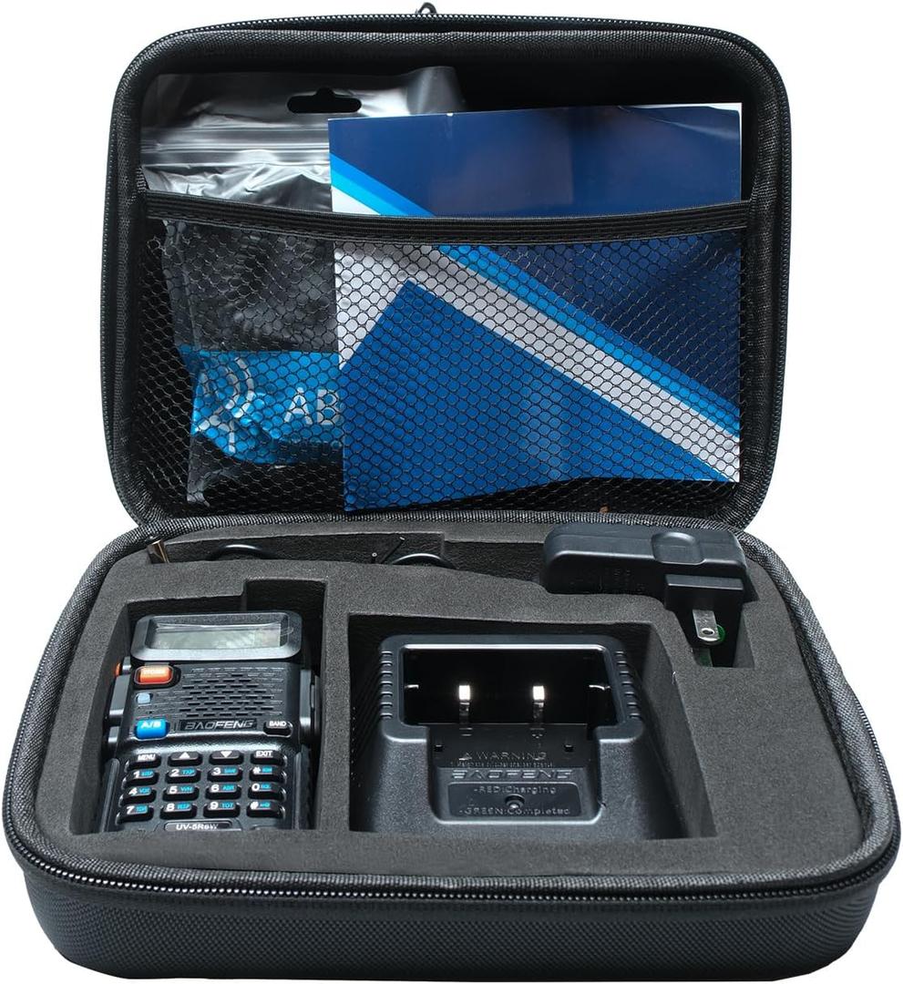 Radio Carrying Travel Case Compatible with Baofeng UV-5R 5RA 5RE 5RM 5RTP BFF8 F8HP DM-5R Protect Dual Band Two Way Radio Thickened Sponge,Black