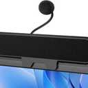 USB Computer Speakers with Detachable Microphone, Plug and Play Desktop Speaker with Monitor Clip, Stereo Sound & Bass, Suitable for PC, PS5, Switch 2 and Laptop (10W)