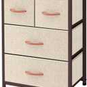 AZL1 Life Concept Dresser Storage Furniture Organizer-Large Standing Chest for Bedroom, Office, Entryway, Living Room and Closet-4 Removable Fabric Drawers, Beige