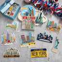 Xuhal 12 Pcs New York Fridge Magnet USA Cities Magnetic Refrigerator Stickers Souvenirs Gifts for Refrigerator Home Decoration