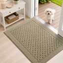 Dirt Trapper Door Mat 24"x 36", Non-Slip Entryway Rugs, Beige