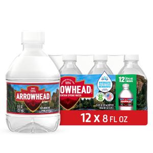 Arrowhead Mountain Spring Water Bottles, 12 Pack - Still Bottled Water with Naturally Occurring Minerals & Electrolytes for Taste - 8 Fl Oz (EXP 05/12/27)