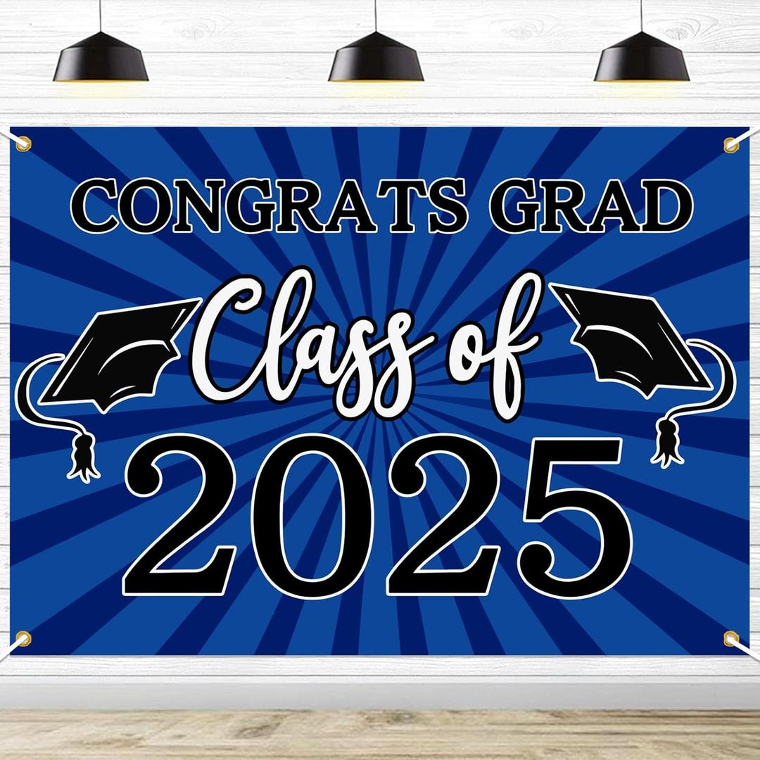 Congrats Grad Class of 2025 Backdrop Banner Blue Class of 2025 Banner Backdrop Graduation 2025 Background Sign for Graduation Party Supplies Graduation Decorations 2025 (Blue) Congrats Grad Class of 2025 Backdrop Banner Blue Class of 2025 Banner Backdrop Graduation 2025 Background Sign for Graduation Party Supplies Graduation Decorations 2025 (Blue)
