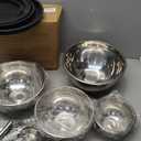 WEPSEN Mixing Bowls Set, 25PCS Stainless Steel Mixing Bowl with Lid Set, Large Nesting Bowls 7, 4.5, 3,2, 1.5QT, Measuring Cups and Spoons Baking Utensils Metal Bowl for Kitchen Prep