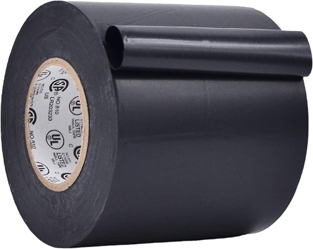 WOD ETC766 Professional Grade General Purpose Black Electrical Tape UL/CSA Listed core. Vinyl Rubber Adhesive Electrical Tape: 3 inch X 66 ft - Use at No More Than 600V & 176F (Pack of 1)
