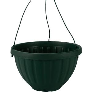 The HC Companies 12 Inch Terra Roma Hanging Planter for Indoor Plants - Round Plant Hanging Basket with Removable Saucer, Green, 2 Pack