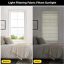 UNISHADES no Drill Cordless Roman Shades for Windows, 36" W 64" H - Light Filtering - Linen - Beige