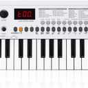 MK-2 37 Keys Kids Keyboard Piano, Portable Small Keyboard with 40 Songs, 200 Sounds, with MIDI Function, LED Display & Dual Speakers, Compact Mini Music Piano for Kids/Beginners (White)