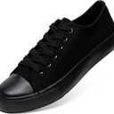 Canvas Shoes for Women Casual Low Top Sneakers Fashion Womens Tennis Shoes for Everyday Wear (11, All Black)