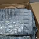 Great Bay Home Twin Size Velvet Quilt and Sham Set - Dual-Sided Luxury Velvet, Heavyweight 2-Piece Bedding Set - Ultra Soft, Quilted Box-Stitched and Down-Alternative Fill (Twin/Twin XL, Steel Blue)