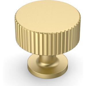 Amerdeco 10 Pack Brushed Gold Cabinet Knobs Single Hole Cabinet Pulls 1 Inch Drawer Knobs and Pulls for Bathroom Cabinets ZH0071