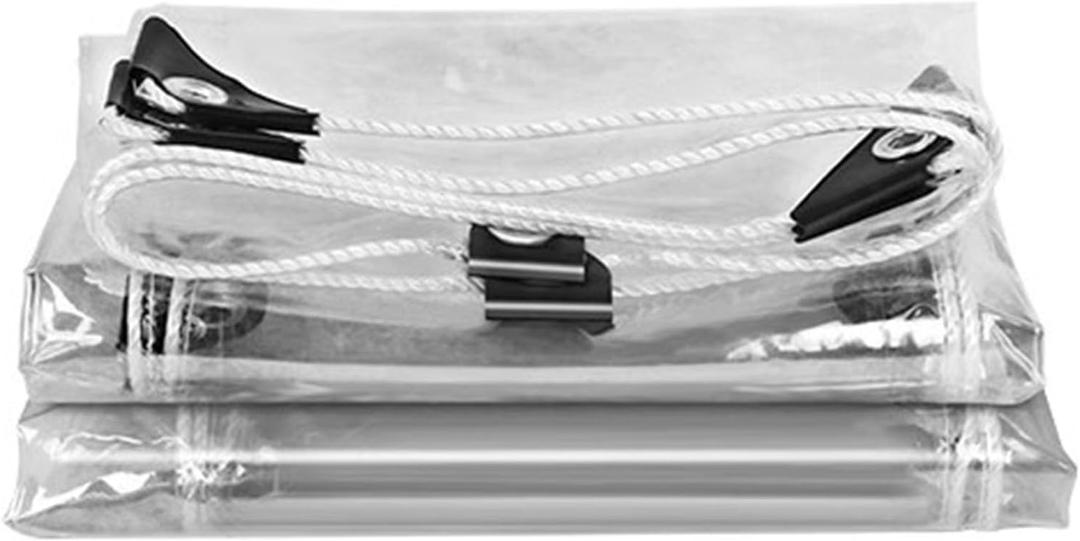 Heavy Duty Tarpaulin, Thickened Transparent Rainproof Cloth Waterproof Sunproof PVC Tarpaulin Windproof Tent Cloth(3x3m)