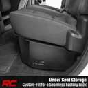 Rough Country Under Seat Storage Box for Chevy Silverado & GMC Sierra 1500/2500HD/3500HD Double Cab (20072019) - Custom-Fit Underseat Organizer Tray
