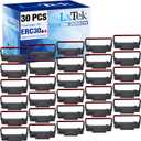 LxTek 30 Pack Compatible ERC30 Ribbon Replacement for ERC-30, ERC 30 34 38 B/R Used with Epson ERC30 ERC34 ERC38 NK506 Printer (Black and Red) Tray