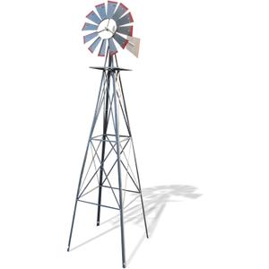 Outvita 8FT Gray Metal Ornamental Windmill Weather Vane