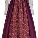 Women's Witch Sisters Cosplay Costumes Medieval Witch Long Dress Halloween TV and Movie Costumes(MY202256G,S)