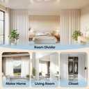 Ceiling Curtain Track, 6ft - 9ft Curtain Track with Roller Hooks, Ceiling Mount Rail Set Room Divider for Living Room, Bathroom or Hospital, White