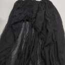 Womens Tulle Skirt Steampunk High Low Irregular Tutu Bustle Skirt Asymmetric Layered Mesh Elastic Waist Dovetail Skirts Black, L