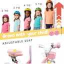 bicystar Girls Bike Ages 2-8, 12-18 Inch with Training Wheels, Pink/Blue | Removable training wheels, basket and streamers, carbon steel frame, adjustable seat & handlebar, coaster or hand brake