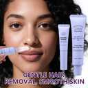 Facial Hair Removal Cream for Women, Gentle Facial Hair Removal Creams Kit With Scrape, Calming Serum, Flower Flavo Body & Face Hair Removers Cream for Women (3 kits)