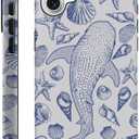 DAIZAG Case Compatible with iPhone 16,Fit Shockproof Cover for Women Girls,Blue Seashell Whale Shark Ocean