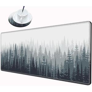 Large Mouse Pad Gaming Desk Pad Forest Mousepad for Wireless Mouse XXL 31.5''X15.75'' Big Desk Mats Extended Mouse Mat of Girl Desktop Computer with Coaster (Tree)