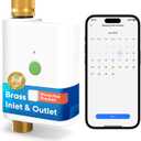 meross WiFi Water Hose Timer, Smart Sprinkler Timer with Brass Inlet & Outet, Work with Apple Homekit, Alexa & Google Assistant, Water Valve for Lawn, Garden, Yard and Pool, MSH400/MSH450 Hub Required