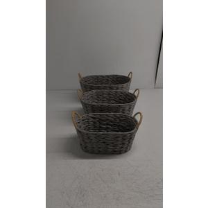 Baskets, Set of 3 for Home, Office, Dorm Room, Living Room, Bedroom, Bathroom, Nursery Storage and Organization (GRAY)Size 11x7inc/14x9/16x11 inch