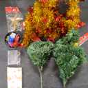 Mini Christmas Tree, 24"/60cm Tabletop Artificial Christmas Tree with Ornaments & LED String Lights, Small Desktop Xmas Tree with Tree Skirt for Room and Office