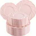 Morejoy 60PCS Pink Plastic Plates, Pink Party Plates, Pink Disposable Plates, Includes 30PCS Pink Dinner Plates, 30PCS Pink Dessert Plates, Perfect for Wedding & Shower & Mother's Day
