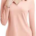 FKEEP Women's Tennis Golf Shirt Long Sleeved Top Sport Activewear V-Neck Workout Athletic, XS