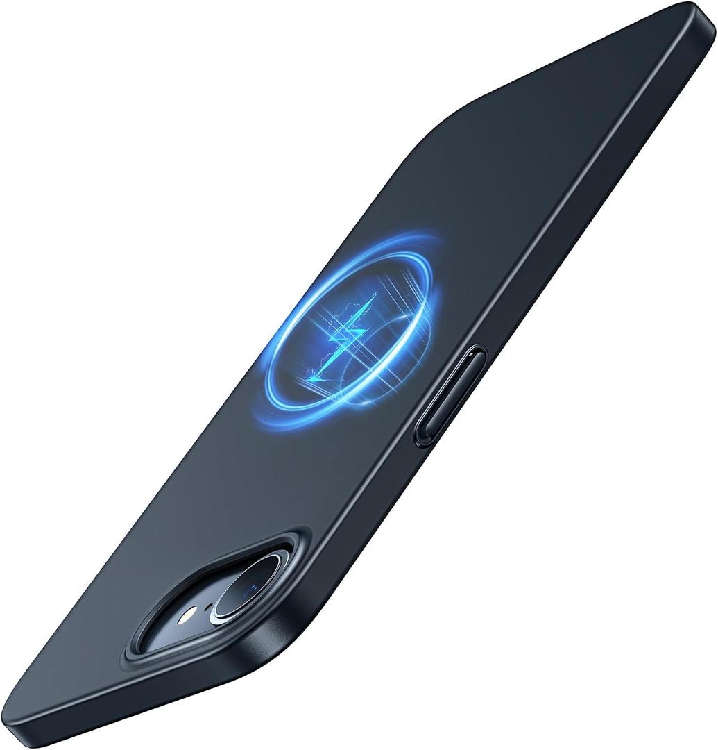 TORRAS Magnetic Slim Fit for iPhone 17e Case for iPhone 16e Case, Ultra-Thin & Fit for MagSafe, Lightweight Matte Anti-Scratch Hard PC Cover Case for iPhone 16e/17e Phone Case 6.1 inch, Black