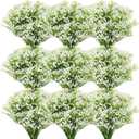 Yunsailing 80 Pcs Baby's Breath Bulk Wedding Artificial Gypsophila Flowers White Green Realistic Fresh Baby's Breath Flowers Gypsophila Bouquet for Wedding DIY Party Home Garden Decoration(White)