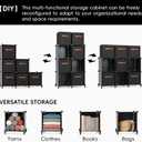 Cube Storage Organizer with Storage Bins, 6-Cube Shelves Units with 6 Organizer Bins, DIY Plastic Storage Shelves with Mallet, Closet Clothes Storage Shelves for Home, Bedroom, Living Room