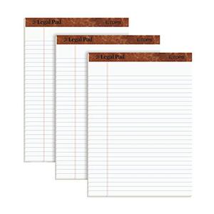 TOPS The Legal Pad, 8-1/2 x 11-3/4 Inches, Perforated, White, Legal/Wide Rule, 50 Sheets per Writing Pad, 2 Pads per Pack (75337)