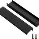 Ravinte 3 Pack Finger Pulls for Cabinets 150mm/5.9" Length Black Edge Pulls Matte Black Finger Cabinet Concealed Handles for Kitchen Drawer Tab Handle