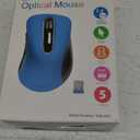 memzuoix 2.4G Portable Wireless Mouse, 1400 DPI Mobile Optical Cordless Mice with USB Receiver for Computer, Laptop, PC, Desktop, MacBook, 5 Buttons, Blue