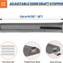 MAGZO Door Draft Stopper for Bottom of Door, 2 Pack 30 Inch Under Door Draft Stopper, Fan Shaped Under Door Gap Filler Bottom, Door Soundproofing, Grey (Gray)