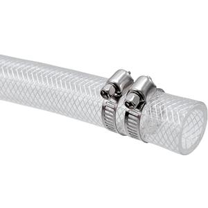 1/2" ID x 3/4" OD - 10 Ft High Pressure Braided Clear PVC Vinyl Tubing Flexible Tube, Heavy Duty Reinforced Hose Tubing