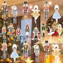 Novabright 24 Pcs 8 Inch Christmas Nutcracker Ornaments 12 Style Plastic Nutcracker Hanging Ornaments for Christmas Tree Xmas Vintage Ballet Mouse King Soldier Decorations for Home Farmhouse Holiday