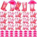 Sieral 32 Pcs Mini Cowboy Boot Glasses Plastic Cowgirl Party Supplies Western Plastic Mugs for Cowboy Cowgirl Decorations Bachelorette Party Supplies Pink Boot Cups (Rose Red)